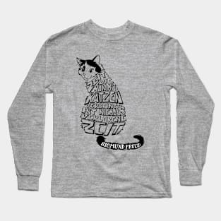 Cat lover quote in german deutsch sigmund freud Long Sleeve T-Shirt